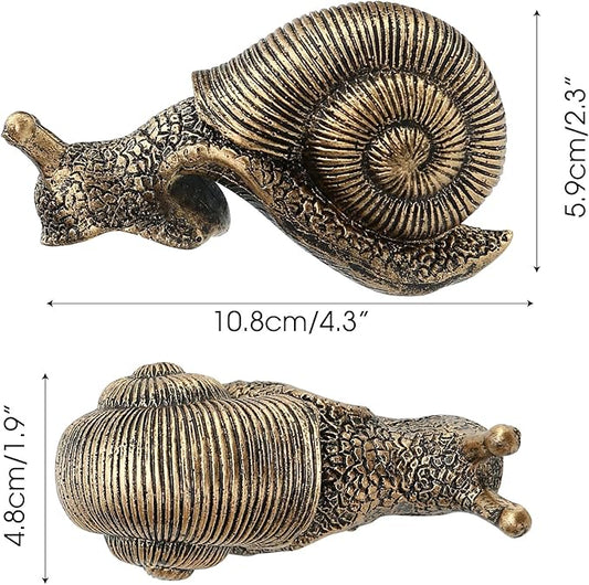 Vintage Resin Snail Planter Pot Hugger Flower Figurine, Climbing Statue and Vase Miniature Fairy Garden Terrarium Decor, Resin Art Patio Lawn Yard Outdoor Fence Hanger Animal Ornament, Bronze
