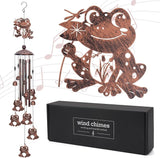 Frog Gifts Wind Chimes for Outside, Outdoors Metal Frogs Windchimes with S Hook for Women Men Mom Grandma, Sympathy Memorial Frog Gift for Birthday Home Patio Porch Backyard Yard Garden Decoration