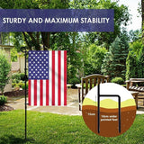 YEAHOME 2PC Garden Flag Holder Stand, Weather-Proof Yard Flag Pole Black Metal Powder-Coated Flagpole with Tiger Clip and Rubber Stopper for Garden Flags Outdoor Decorations