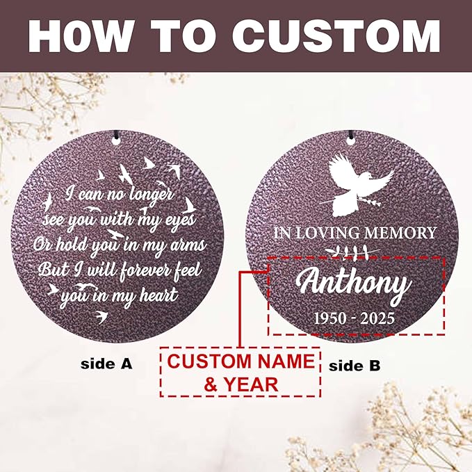 ASTARIN Customized Wind Chimes for Loss of Loved One, Memorial Gifts for Loss of Mom/Dad, Bereavement Gifts for Loss of Father, Wind Chimes for Outside Deep Tone, Produced in USA