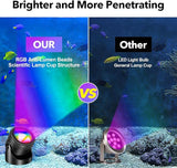POPOSOAP RGB Underwater Pond Lights with Timer, 20 Colors Dimmable Submersible Led Fountain Lights with IP68 Waterproof, Support Remote Control for Outdoor Ponds Aquarium Garden Pool (6 Headlamps)