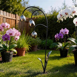 Metal Lily of The Valley Garden Sculpture,Handmade Metal Flower Garden Stake for Garden Decoration,Wrought Iron Lily of The Valley Sculpture for Patio, Pathway, Garden Decor Gift (2pc)