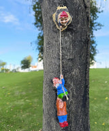 Teaeeno Gnome Climbing Tree and Tree Stump Decor,Garden Gnome Statue Set,Vivid Fairy Gnome Outdoor Sculpture,Whimsical Gnomes Miniature Figurines,Micro Gnome Landscape Figurine for Lawn Balcony Patio