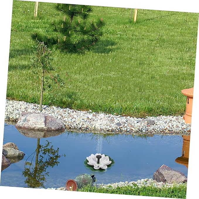 POPETPOP 1set Solar Lotus Fountain for Bird Bath Floating Water Lily Fountain for Garden Patio and Outdoor Spaces Attracts Birds Versatile Design