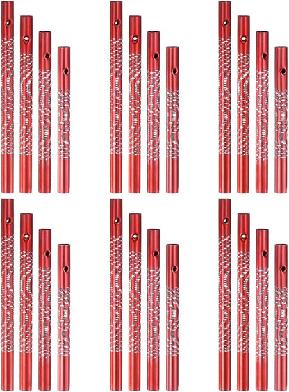 M METERXITY 24-Pack Wind Chime Tubes, 4 Sizes Aluminum Metal Wind Bell Empty Tubes for Outside/Adults Arts and Crafts/DIY [Red]