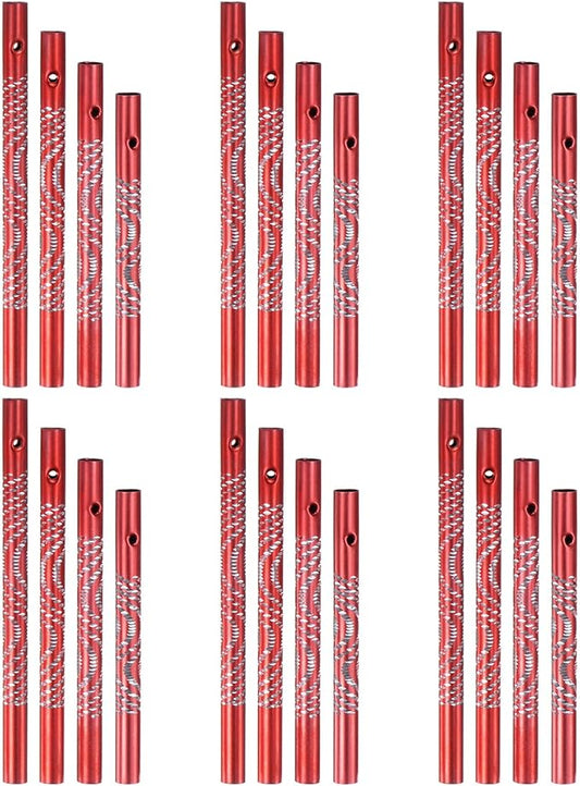M METERXITY 24-Pack Wind Chime Tubes, 4 Sizes Aluminum Metal Wind Bell Empty Tubes for Outside/Adults Arts and Crafts/DIY [Red]