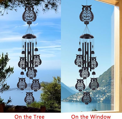 Owls Wind Chimes Outdoor Decoration, Mobile Wind Catcher, Retro Owl Wind Bells, Memorial Wind Chime, Blessing Windchime for Home, Balcony, Yard, Room, Xmas, Party, Indoor, Garden Decor, Gifts for Mom
