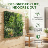 Artificial Plant Wall Panels, 40"x 40" Greenery Boxwood Panels with UV Protection, Faux Grass Ivy Privacy Screen Fence, Grass Wall Backdrop for Indoor Outdoor Garden Backyard Decor