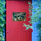 KORUBIA Garden Sign - Vintage Gardening Metal Signs for Outside - Patio Gardening Gifts for Women, Men, Plant Lovers, Gardeners - Home Fence Decor Outdoor Greenhouse Garden Signs - 12''x8'' Metal Sign