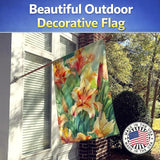 Caroline's Treasures Utah Sego Lilies in Watercolor House Flag Large Porch Sleeve Pole Decorative Outside Yard Banner Artwork Wall Hanging, Polyester, House Size, Multicolor
