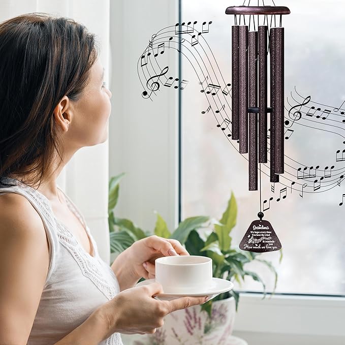 ZANIION Mom Gift Wind Chime 32", Unique Mother Gift for Birthday, Best Mom Ever Presents, Christmas, Mother's Day, B-Day, Decoration Present Ideas Wind Bell