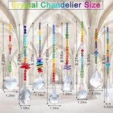 JULMELON 8 Pieces Colorful Crystals Suncatcher Hanging for Window, Rainbow Octogon Chakra Pendants Suncatchers with Crystals Beads Chain for Home Garden Christmas Day Party Wedding Decoration
