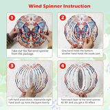 Butterfly Wind Spinner Outdoor Garden Decor, 10 inch 3D Stainless Steel Hanging Wind Spinner, Kinetic Art Garden Yard Decoration, Gift for Woman