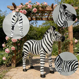 Large Zebra Statue Outdoor Decor - 19.49" L x 18.31" H Resin Zebra Sculpture for Garden, Patio, Lawn, Yard - Realistic Animal Figurine Ornament for Home Decor, Housewarming Gift