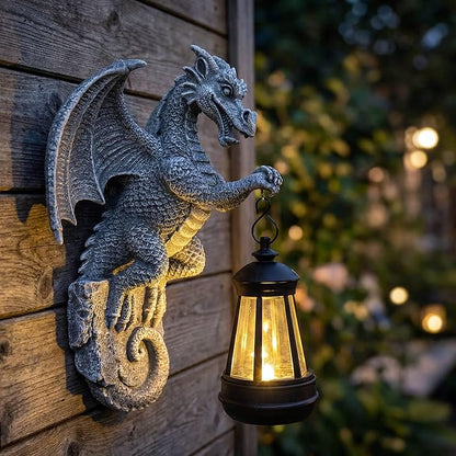 Dragon Tree Hugger Solar Lantern Garden Statue Dragon Lamp Decor Figure Outside Outdoor Yard for Women Mom Grandma