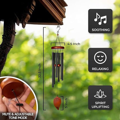 Best Memorial Wind Chimes for Loss of Father - 32.5" Long - Unique Sympathy Wind Chimes for Loss of Father - Prime Bereavement Gifts for Loss of Father - Finest Remembrance Gifts for Loss of Father