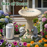 Lyeasw Cat Statue Garden Decor with Bird Feeder Outdoor Yard Decor – Weatherproof Resin Outdoor Patio Porch Lawn Art – Unique Birthday Gifts for Bird Lovers Mom Grandma Women