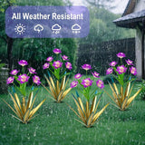 Homight Metal Agave Plant Outdoor Decoration Outdoor Garden Decoration Daffodils Flowers Mexican Yard Art Daffodils Flowers Decorative Garden Gift (3 Big Purple Daffodil)