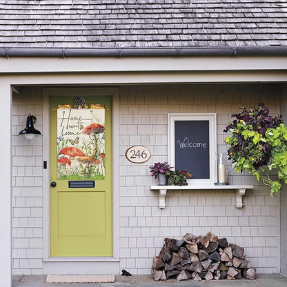 AVOIN colorlife Home Sweet Home Spring Mushrooms House Flag 28 x 40 Inch Double Sided, Seasonal Flowers Welcome Yard Outdoor Flag