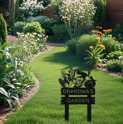 Personalized Garden Sign with Stake,Custom Vegetable Garden Name Sign,Outdoor Yard Backyard Patio Decor,Gardening Decor Gifts for Gardeners style 17