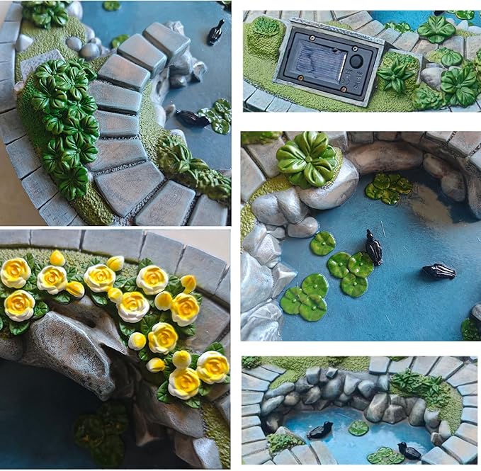 Kai Dream Fairy Garden Pond Decoration - Solar Miniature Fairy Garden Figurines & Accessories, Serenity Theme Outdoor Garden Ornament for Patio, Yard, Housewarming Gift
