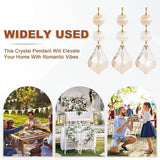 M METERXITY 10PCS Crystal Suncatcher 2 Leaves Prisms Pendants Ornament, 38mm Chandelier Hanging Crystal Sun Catcher Beads for Home Garden Windows Wedding DIY Decoration [EP Gold]