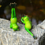 Yoga Frog Statue Outdoor Decor,7.1''(L) Matsyasana Frog Garden Sculptures for Yard Lawn,Resin Animal Figurines Home Porch Patio Table Art Decorations
