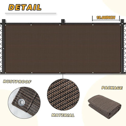 LOVE STORY 3.3'x19.7' Brown Balcony Screen Privacy Fence Cover (HDPE) UV Protection Weather-Resistant 3 FT Height Shield for Deck, Patio, Backyard, Outdoor Pool, Porch, Railing