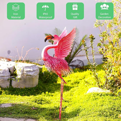 Goodeco Garden Flamingo Yard Decorations - Pink Flamingo Statue with Flying Wings for Yard Patio Decoration, Gardenning Gifts, Perfect Flamingo Gifts, Eye-Catching Ornament for Indoor and Outdoor Use