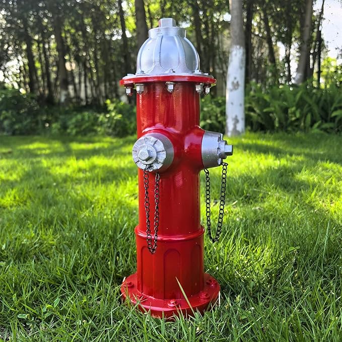 Garden Fire Hydrant Outdoor Statues,Sculpture for Dog to Peed on Yard Decor,Fire Hydrant Puppy Pee Training Post Figurine,Funny Decor Statues for Backyard Patio Lawn Porch White
