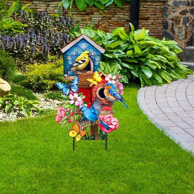 Briarwood Lane Floral Birdhouses Metal Art