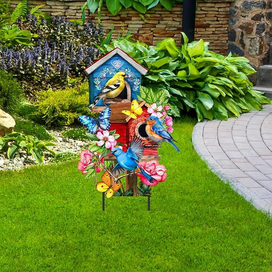 Briarwood Lane Floral Birdhouses Metal Art