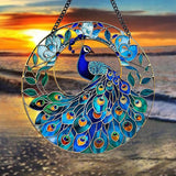 Plexiglas Peacock Suncatcher Kit - Stained Plexiglass Window Hanging for Room Decor Aesthetic, Cute Garden Decor for Outside, Yard and Balcony Decor - Home Decor Aesthetic SunCatcher