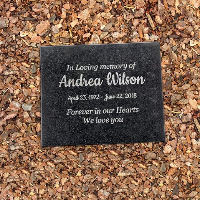 Customized In Loving Memory Black Granite Memorial or Sympathy Gift. Offered in a Variety of Sizes to Meet your Needs and Budget (8 x 10 x .4")