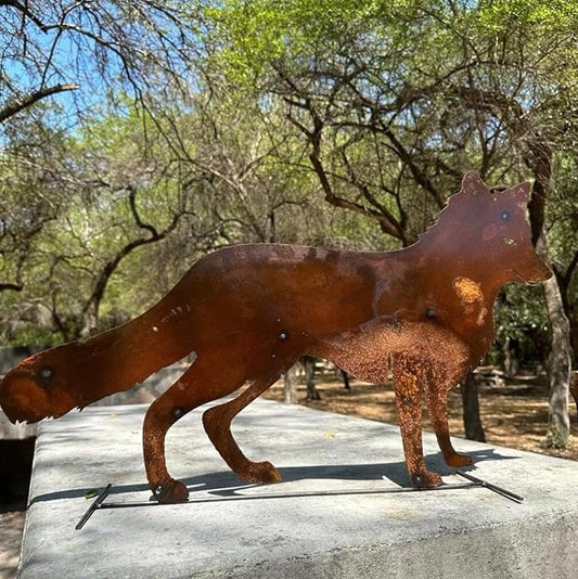 Generic Handmade Metal Rusted Coyote - Garden Decor (SMALL 14""), Rustic
