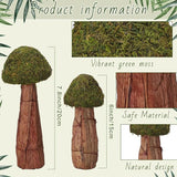 Novabright 2 Pcs Artificial Moss Mushroom Decoration Set 6" and 7.8" Fake Moss Mushroom Green Enchanted Forest Decorative Centerpieces Statues Figurines for Garden Landscape DIY Craft Outdoor
