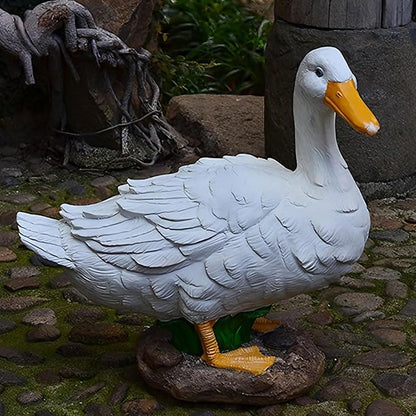 Duck Statue Outdoor Decor for Garden, 5.6" Fairy Yard Figurines Home Sculptures for Lawn Patio Front Porch Backyard