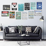 Viodenl Welcome to Our Patio Where It's Always Happy Hour Metal Tin Sign Vintage Cave Bar Porch Garden Patio Wall Decor Patio Sign 8x12inch, 8In W x 12In H