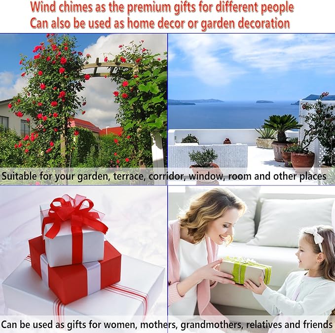Sea Turtles Wind Chimes Outdoor Decoration, Turtle Wind Catcher, Retro Wind Bells, Memorial Wind Chime, Blessing Windchimes for Home,Balcony,Yard,Room,Xmas,Party,Indoor,Garden Decor, Gifts for Mom