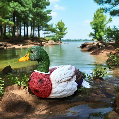 Mallard Duck Decor Garden Statue: Decorations for Home Small Duckling Figurine Lawn Ornaments Yard Sculpture Resin Animal Figures for Outside Decorative Backyard Art