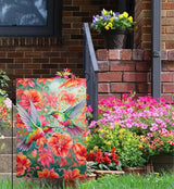 Vibrant Hummingbird Floral Garden Flag 12x18 Inch Double Sided Spring Summer Outdoor Yard Flag for Patio Porch Lawn Farmhouse