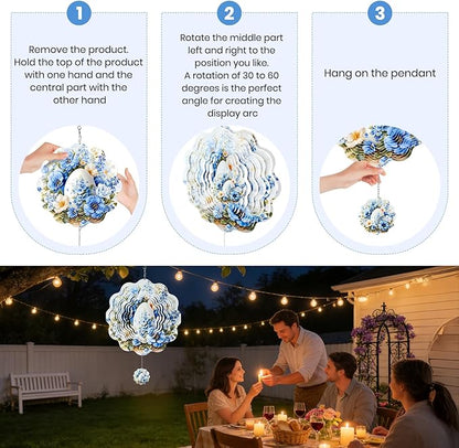 Wind Spinners Outdoor Easter Eggs, 12 inch Laser Cut Metal Art Geometric Pattern Wind Spinners Hanging Kinetic for Yard, Garden, Patio, Outdoor - Craft Decor Birthday Gifts for Women, Men, Mom
