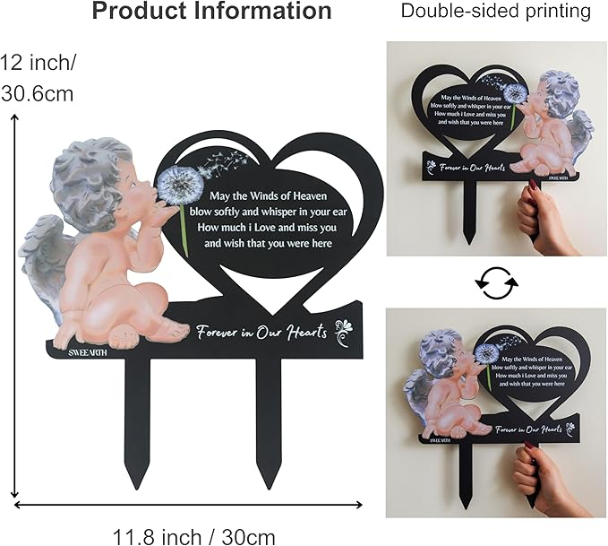 SWEEARTH Garden Decor for Outside – Express Your Eternal Love – Grave Decorations for Cemetery – Outdoor Decor – Cemetery Decorations for Grave – Grave Markers for Cemetery for Humans