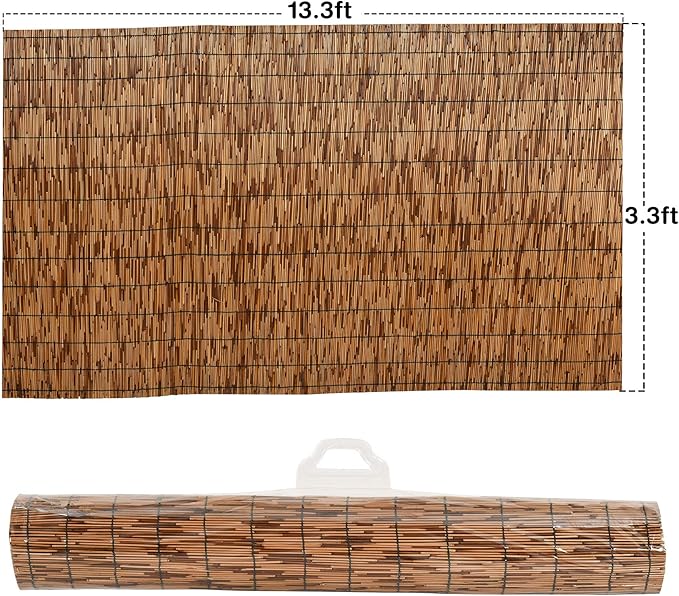DearHouse Natural Reed Fencing, Eco-Friendly Reed Fence, 3.3 feet High x 13.3 feet Long, Reed Screen for Garden, Privacy