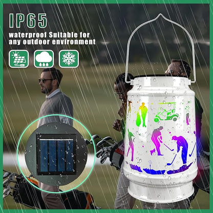 Solar Lantern Outdoor Waterproof for Patio Yard Lawn Backyard Front Porch Golf Cart Lights Golf Ornaments Decorations Gifts for Men Dad Grandpa Lantern