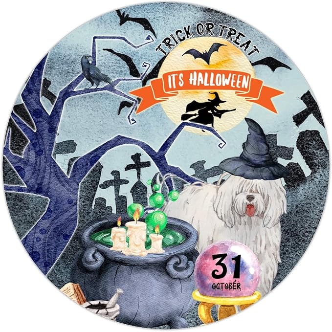 Retro Metal Sign 12"x12",Happy Halloween Scary Night Grave Witch Bats Trick Or Treat Dog Aluminum Tin Metal Sign for Home Living Room Bedroom Garden Farm Patio Decor Wall Art Poster