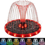 Solar Fountain for Bird Bath with Colorful LED Lights, Floating Solar Fountain, 3W Solar Powered Water Fountain Pump with Strong Spray & 5 Nozzles for Garden, Pond, Pool, 23 LED Lights