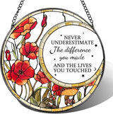Thank You Gifts, Stained Glass Suncatcher Ornament, Window Hanging, Going Away/Goodbye, Appreciation, Retirement Gifts for Women, Men, Coworker, Boss, Friend | Retirement Party Decorations - Style I