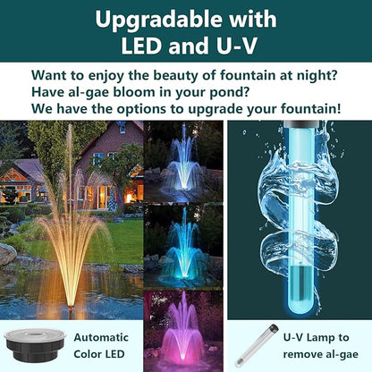 AquaMiracle Pond Filter with Pump Fountain Kits | 400GPH Pond Filter with Pond Pump & Fountain Kit | 3 Spray Patterns | Water Feature | Koi Pond Filters for Outdoor Ponds 200-350 Gal