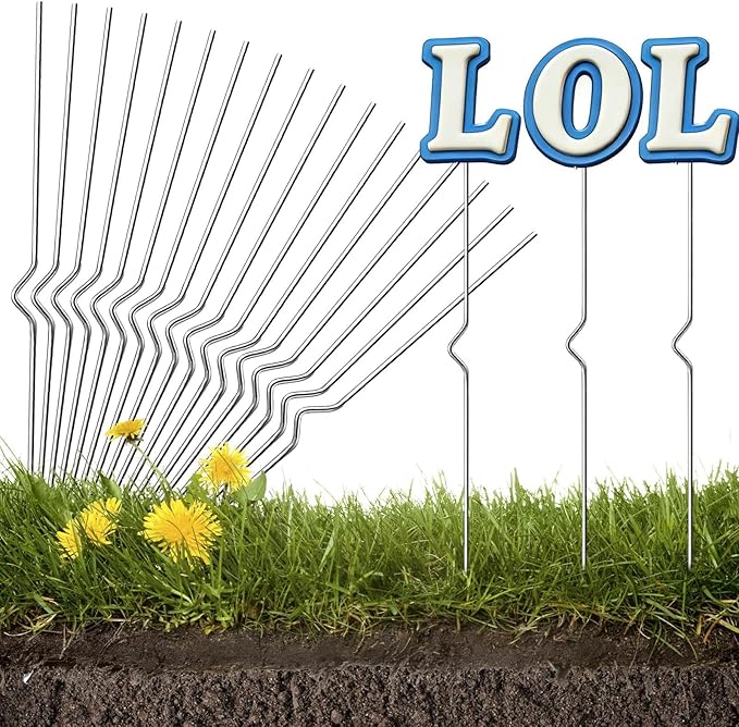 12 Pcs Yard Sign Stakes -13” Metal Wire Stakes- Heavy Duty Stainless Steel Wire Holders for Garden Lawn Yard Signs Alternative to H Frame